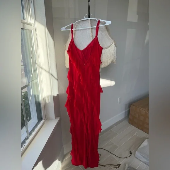 Red Ruffled Dress - Picture 5 of 7